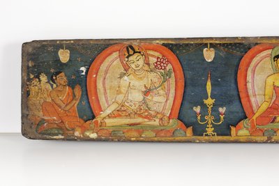 Beş Koruma El Yazması, ön kapak, 1138 (ahşap üzerine opak wc ve mürekkep) by Nepalese School