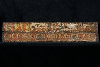 Bir çift el yazması kapağı (çok renkli ahşap) by Nepalese School