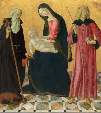 Aziz Anthony Abbot ve Aziz Sigismund ile Madonna ve Çocuk by Neroccio de