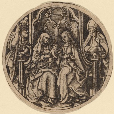 Aziz Christopher ve Erasmus ile Madonna ve Çocuk by Netherlandish 15th Century
