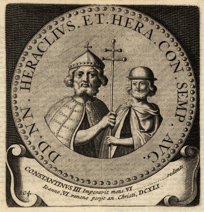 Bizans İmparatorları Herakleios ve Konstantin III. by Netherlandish School