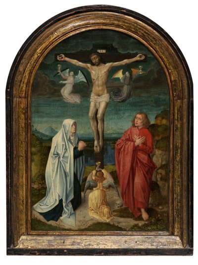 Calvary: Kutsal Bakire ve Aziz Yuhanna arasında Çarmıhtaki İsa (panel üzerine yağlıboya) by Netherlandish School