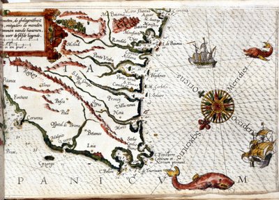 Finisterre Burnu, Luca J. Waghenaer tresoor de zeevaert, Leiden 1592 portulandan sonra by Netherlandish School