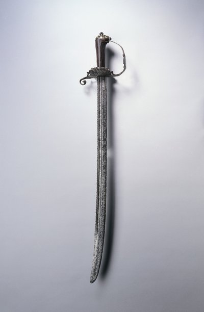 Av kılıcı, c.1700 (çelik, ahşap ve pirinç) by Netherlandish School