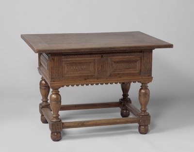 Ödeme masası, c.1600-50 (meşe) by Netherlandish School