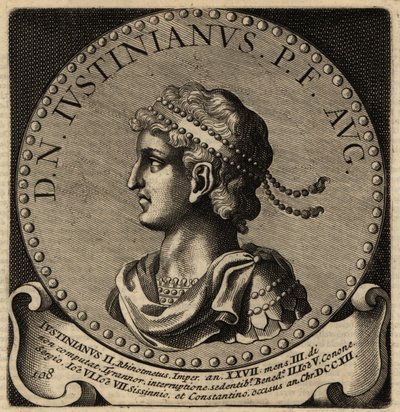 Bizans İmparatoru II. Justinian'ın portresi. by Netherlandish School