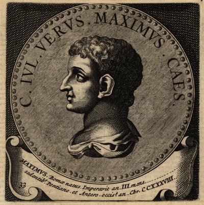 Roma İmparatoru Gaius Julius Verus Maximus'un portresi. by Netherlandish School