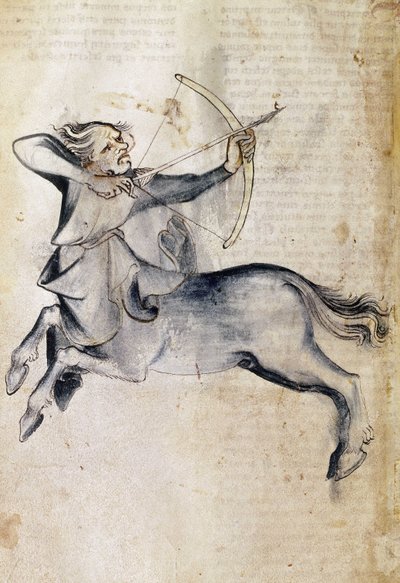 Sloane 3983 f.9v Yay Çizimi; Farsça bir astrolojik incelemenin çevirisinden, "Liber Astrologiae" (parşömen) by Netherlandish School
