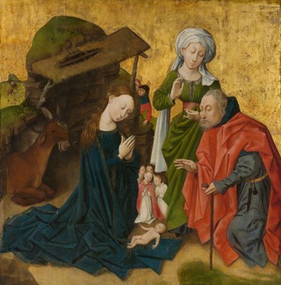 Doğuş, c.1460 (ahşap üzerine yağ, altın zemin) by Netherlandish School