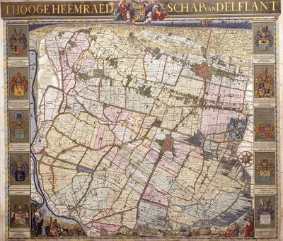 Delftland duvar haritası, 1712 by Netherlandish School