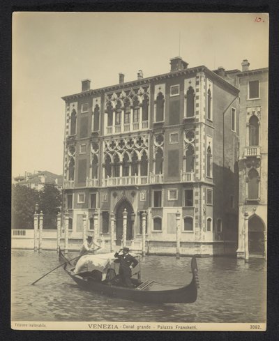 Exterieur van het Palazzo Cavalli-Franchetti te Venetië Venedik - Büyük Kanal - Palazzo Franchetti (nesne üzerindeki başlık) by Neue Photographische Gesellschaft