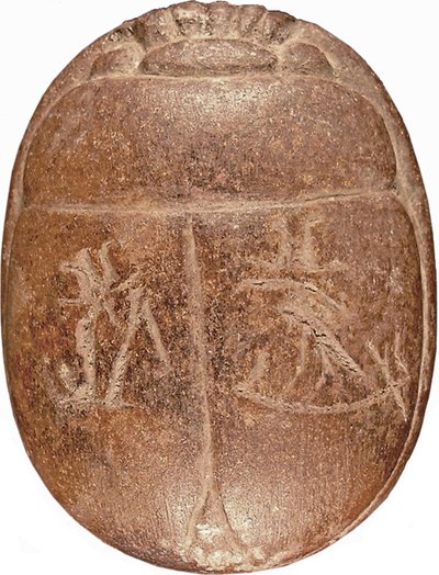 Hati-iay kuvarsitinden Kalp Bokböceği ve altın yaprak izleri by New Kingdom Egyptian
