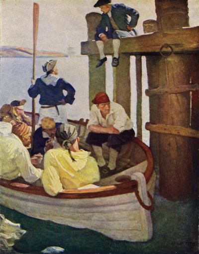 Robert Louis Stevenson tarafından Kaçırılanlar için çizim (renkli taş) by Newell Convers (after) Wyeth