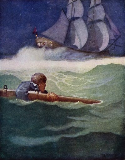 Robert Louis Stevenson tarafından Kaçırılanlar için çizim (renkli taş) by Newell Convers (after) Wyeth