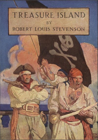 Hazine Adası için Toz Ceketi, Robert Louis Stevenson (1850 - 1894), pub. 1915 by Newell Convers Wyeth