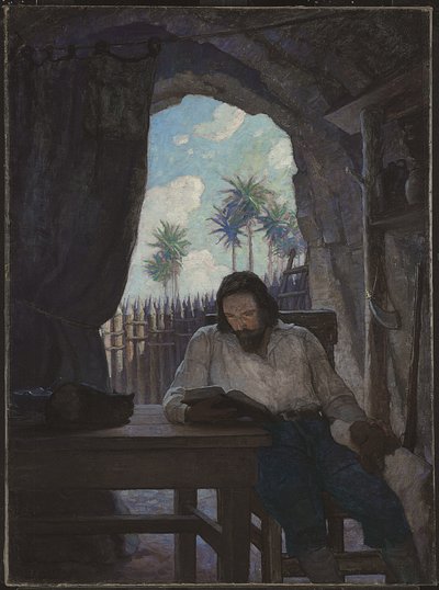Sabah İncil'i aldım; ve Yeni Ahit'ten başlayarak, başladım... by Newell Convers Wyeth