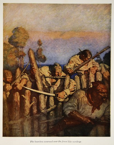 Yatılılar çitin üzerinden maymunlar gibi toplandılar, Robert Louis Stevenson