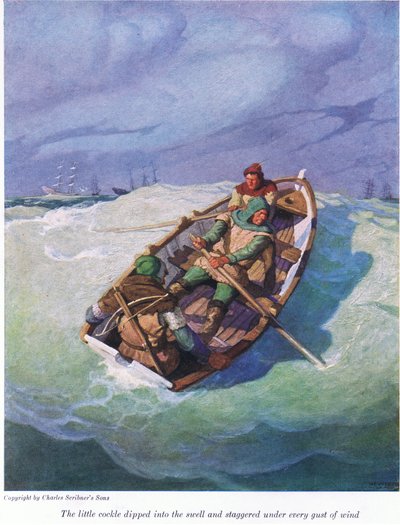 Küçük kırlangıç, kabarmaya daldı ve her rüzgarın altında sendeledi, 1916 by Newell Convers Wyeth