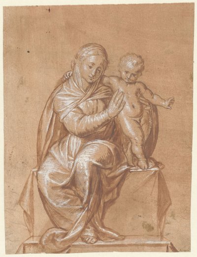 Çocuklu Oturan Madonna by Niccolò Giolfino (I)