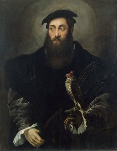 Şahinli bir beyefendinin portresi by Niccolò dell Abate