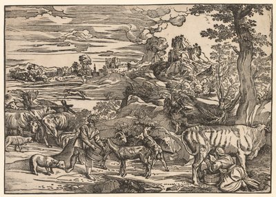 Sütçü Kızla Manzara, c. 1525. by Niccolo Boldrini