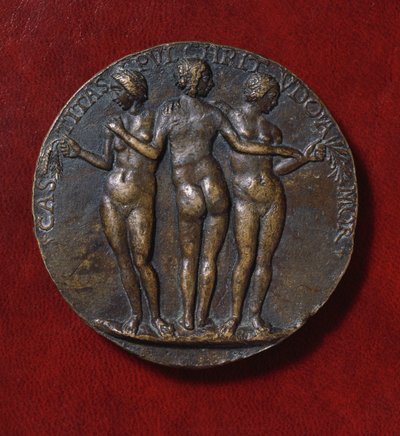 Üç Güzeli tasvir eden madalya (bronz) by Niccolo di Giovanni Fiorentino