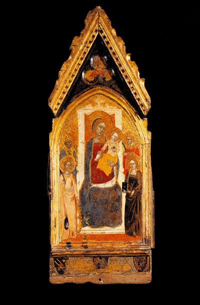 Bakire ve Çocuk ve Azizler Ahşap Tablosu Niccolo di Tommaso (1343 ve 1367 arasında bilinir) 14. yüzyıl Assisi, Museo del Tesoro della Basilica di San Francesco by Niccolo di Tommaso