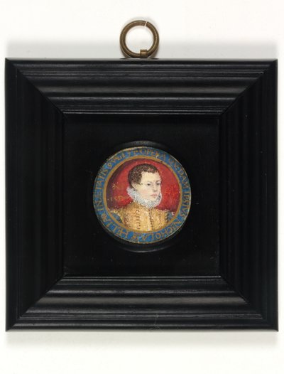 Sanatçının Tahmini Otoportresi, 13 Yaşında, c.1560 (parşömen üzerine suluboya) by Nicholas (attr.to) Hilliard