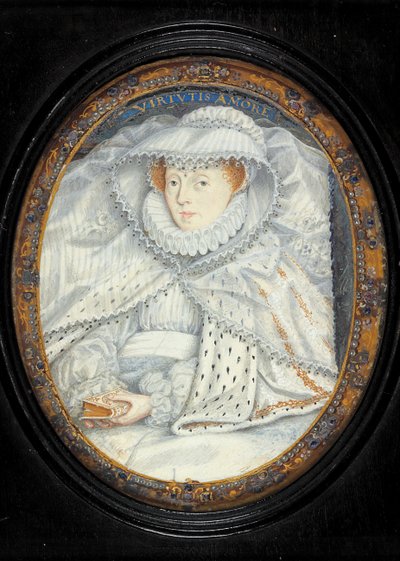 Geleneksel Olarak İskoç Kraliçesi Mary Olarak Tanımlanan Bir Kadın (parşömen üzerine suluboya) by Nicholas Hilliard