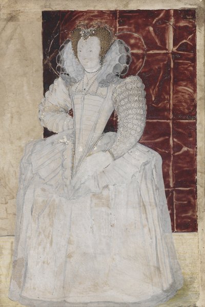 PD.209-1961 Bilinmeyen bir bayanın portresi, c.1595 (parşömen üzerine wc) by Nicholas Hilliard