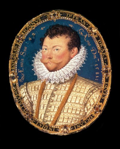 Sir Francis Drake'in Portresi, 1581 by Nicholas Hilliard