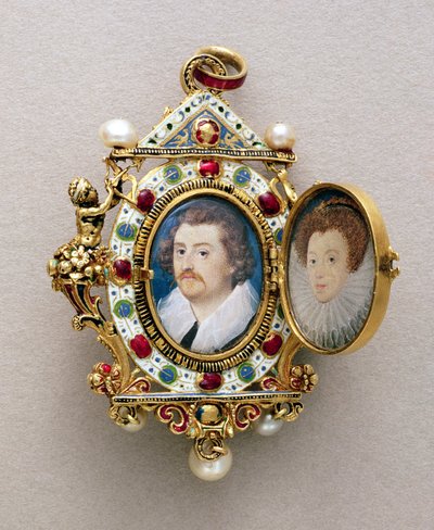 Bilinmeyen erkek ve kadın portreleri, c.1590 by Nicholas Hilliard