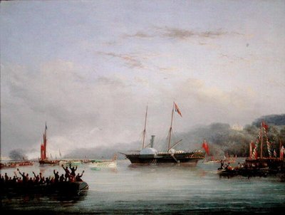 Plymouth açıklarındaki İlk Victoria ve Albert Yat (gemide petrol) by Nicholas Matthews Condy