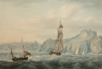 Tenby Limanı (kağıt üzerine sulu boya) by Nicholas Pocock