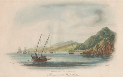 Onlu set: 1. Sör John Moore'un Basse Terre Guadaloupe açıklarında Saldırısı. 2. Batı Hint Adaları'ndaki Rouseau. 3. Guanahani veya Cat Adası. .... by Nicholas Pocock