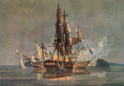 Son Fransız-İngiliz Fırkateyn Eylemi, c1815 by Nicholas Pocock