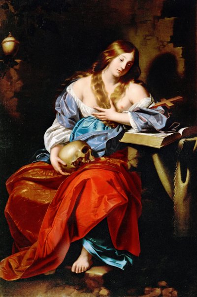 Marie Madeleine - Mecdelli Meryem, Renieri (Regnier), Niccolo (c. 1590-1667). Tuval üzerine yağlı boya, c. 1655. Ebat : 185x123,5 cm. Sanat Tarihi Müzesi, Viyana by Nicholas Renieri