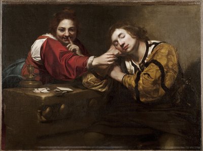 Falcılık Sahnesi (Uyuyan Genç Bir Kadın Tarafından Uyandırılır), Renieri, Niccolo (Nicolas Regnier) (c. 1590-1667). tuval üzerine yağlıboya by Nicholas Renieri
