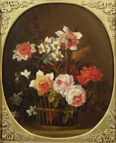 Sepetteki Çiçeklerin Natürmortu, 18. Yüzyıl by Nicholas Ricoeur