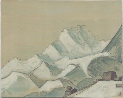 Bulutların ötesindeki Himalayalar, eskiz, 1933 by Nicholas Roerich