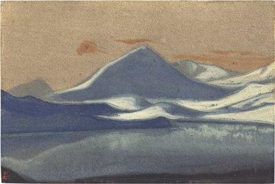 Lahaul (Lahul) par Roerich, Nicholas (1874-1947). Karton üzeri tempera, ebat : 30,5x45,7 by Nicholas Roerich