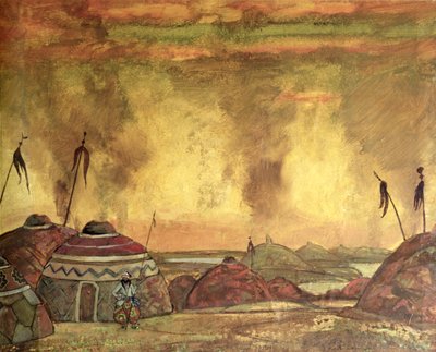 Alexander Borodin"ler için sahne tasarımı by Nicholas Roerich