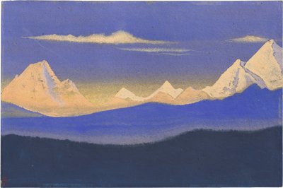 Himalayalar par Roerich, Nicholas (1874-1947). Karton üzerine tempera, ebat : 30,5x45,7 by Nicholas Roerich