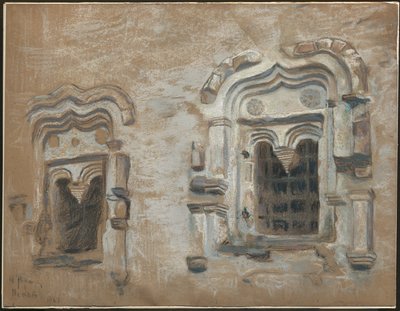 Bir 17. Yüzyıl Evinin Pencereleri, Pskov, "Eski Rus kasabalarında yolculuktan çalışmalar", 1903 by Nicholas Roerich
