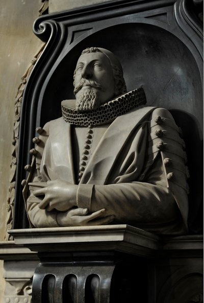 Hugo Barker Anıtı, 1632 (mermer) by Nicholas Stone