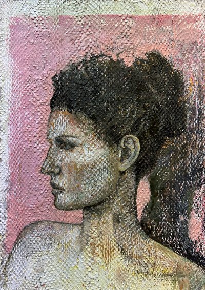 Veneta, 2019-23 (tahta üzerine yılan derisi) by Nick Williams
