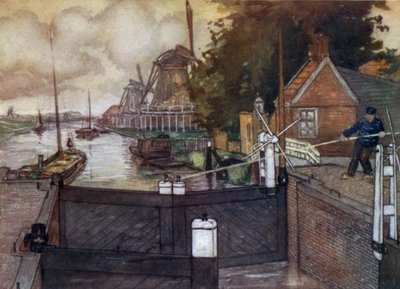 Noordervaldeursluis, Zaandam (renkli taş) by Nico Jungman