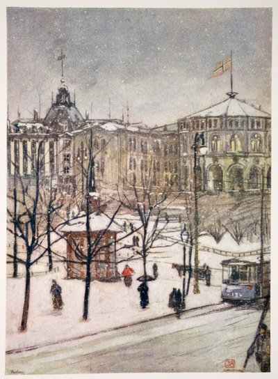 Parlamento Binası (Strorthing), Christiania, 1905 by Nico Jungman