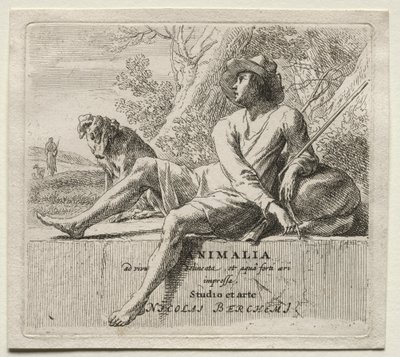 Animalia: Frontispiece, Çoban ve Köpek by Nicolaes Berchem