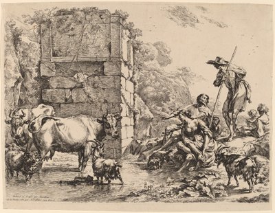 İnek İçiyor, 1680. by Nicolaes Berchem